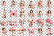Watercolor Fairy Garden Clipart, an Illustration by DreamCafeArt (Thumbnail 3 of 6)