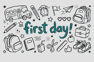 Back to School Hand-Drawn Doodle