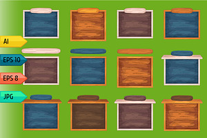 Wooden window for game with header