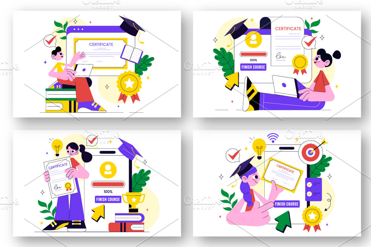 10 Online Course Certificate Program, a Person Illustration by denayunebgt (Photo 2 of 4)