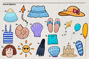 Beach set of 39 PNG elements, an Object Illustration by LOKSKIH (Thumbnail 3 of 5)