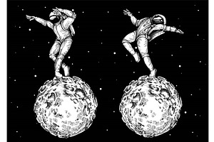 Astronaut Dancing On Lunar Surface