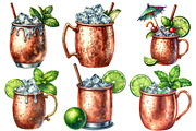 Moscow Mule Cocktail Watercolor Clip, an Illustration by Designworld (Thumbnail 5 of 6)
