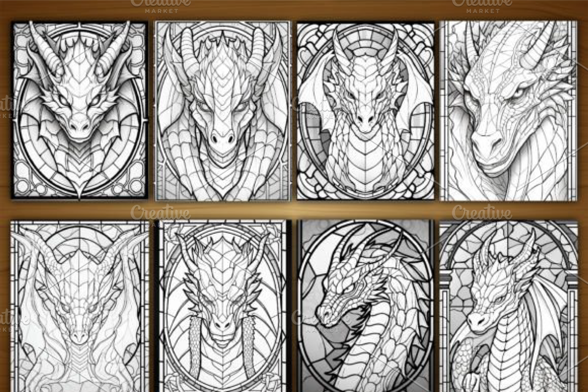 200+ Stained Glass Dragon Book, an Animal Illustration by Ink Gallery (Photo 3 of 5)