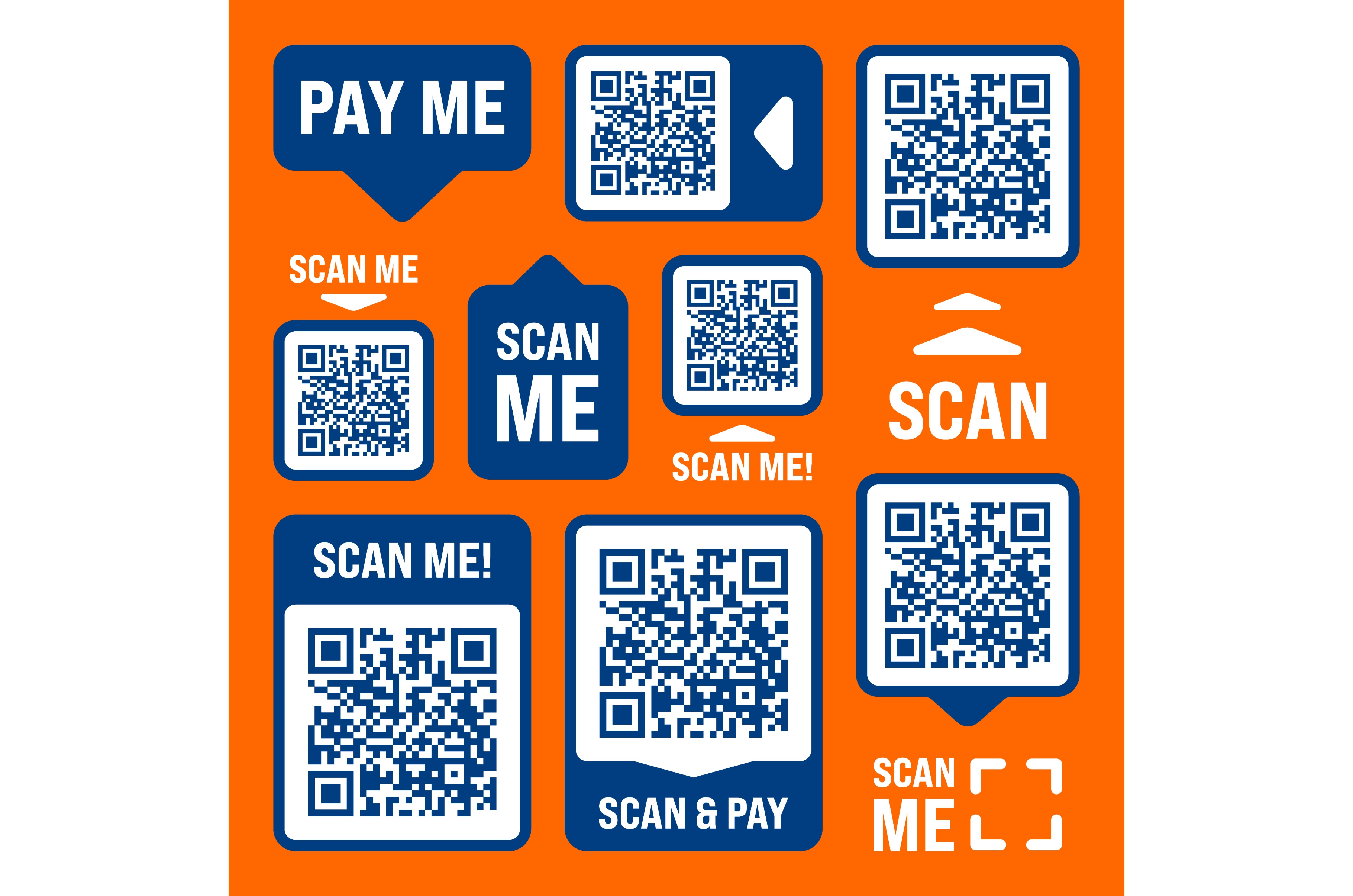 Scan me QR code sticker with text, a Technology Illustration by 32pixels