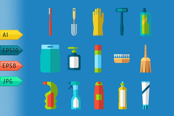 Cleaning Products Icons.