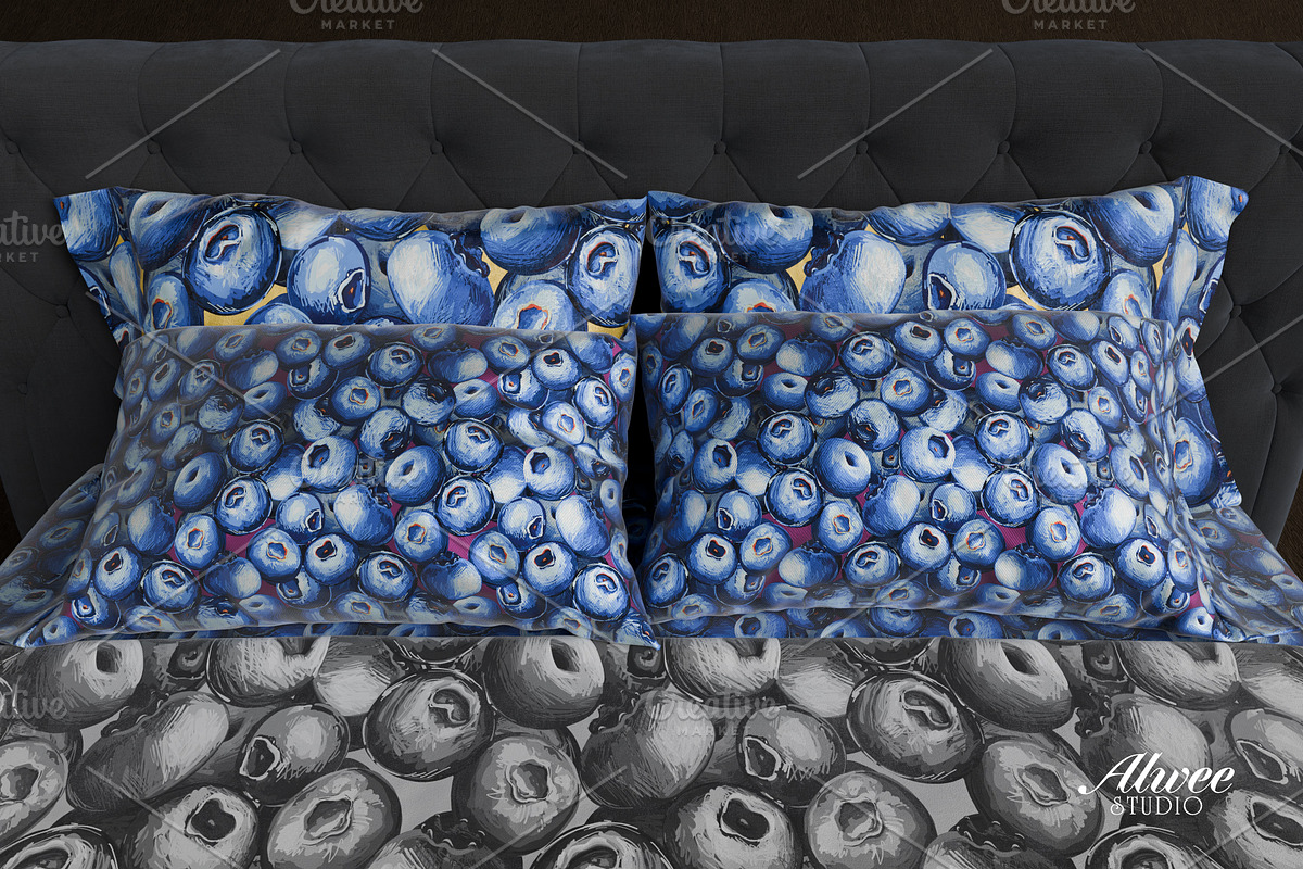 HandDrawn Blueberry Seamless Pattern, a Pattern Graphic by Alwee Studio (Photo 5 of 6)