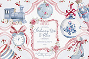 Grandmillennial Christmas Clipart, a Decorative Illustration by Patishop Art (Thumbnail 1 of 14)