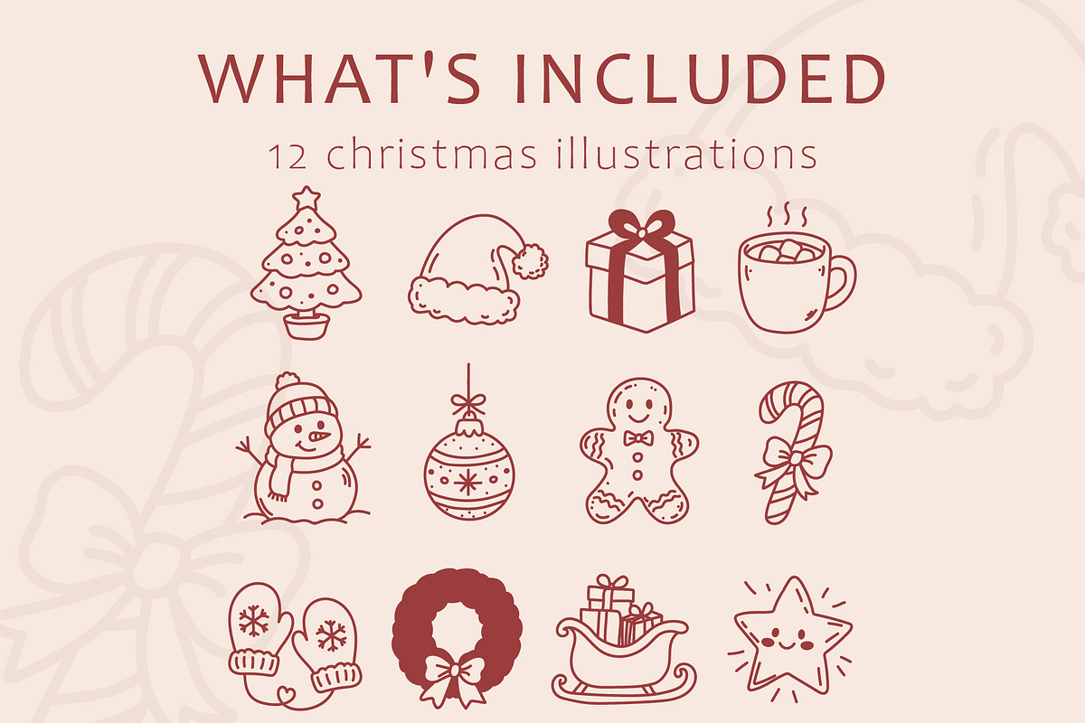 Christmas Hand-Drawn Illustrations, an Outline Icon by OREHOVKA (Photo 2 of 5)