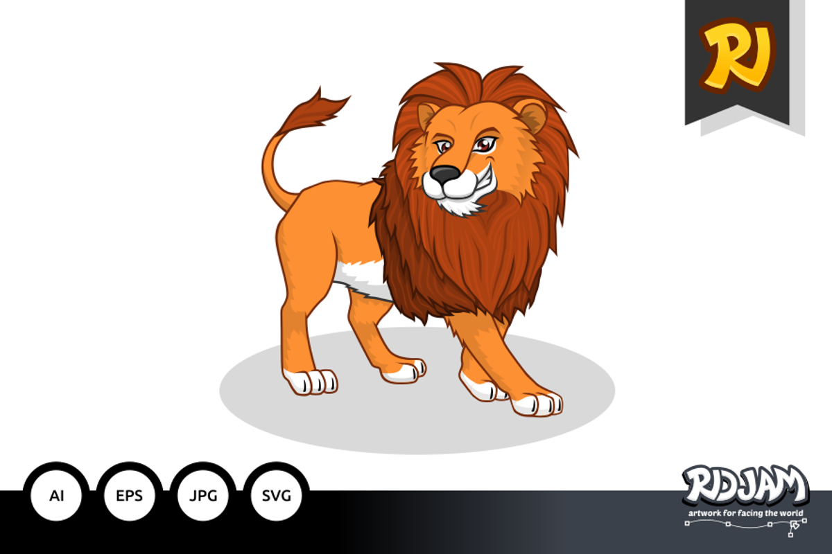 Lion Cartoon, a Graphic by ridjam