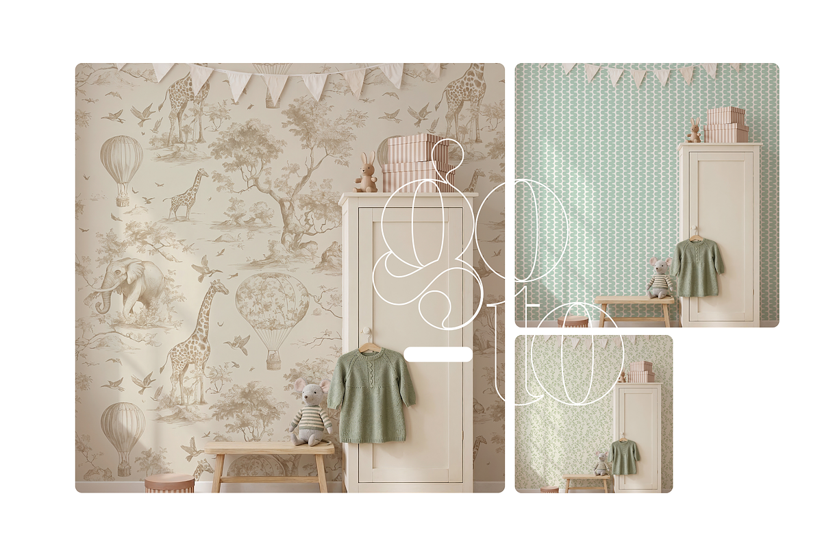 PSD Nursery Wallpaper Mockup, a Mockup by First Impression Mockups (Photo 3 of 4)