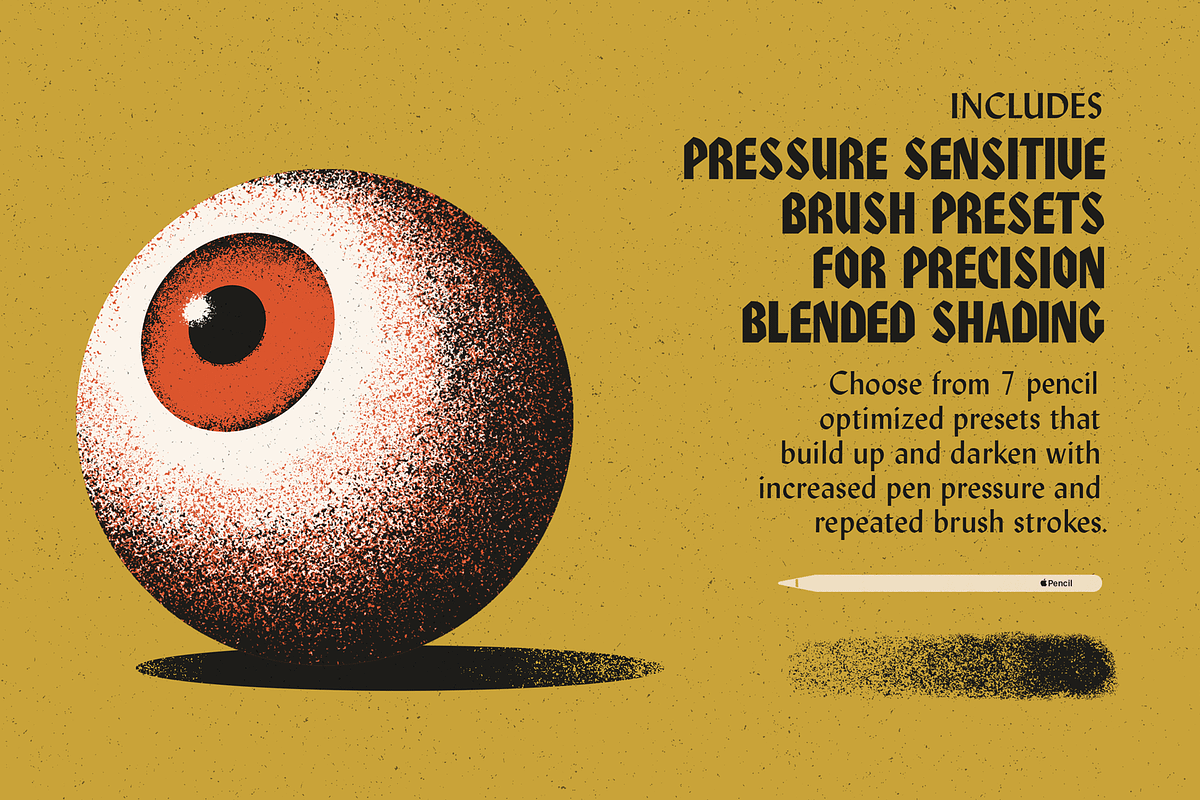 Grain Shader Brushes For Procreate, a Brush Add-On by True Grit Texture ...