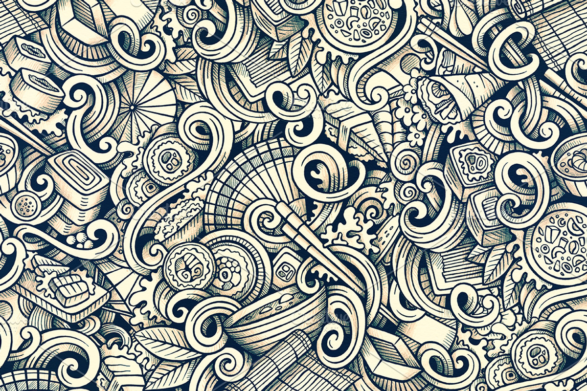 Japan Food Graphics Patterns, a Pattern Graphic by BALABOLKA (Photo 5 of 5)