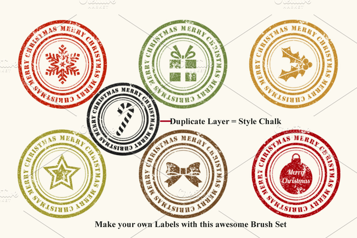 Christmas Circle Photoshop Brushes preview 7