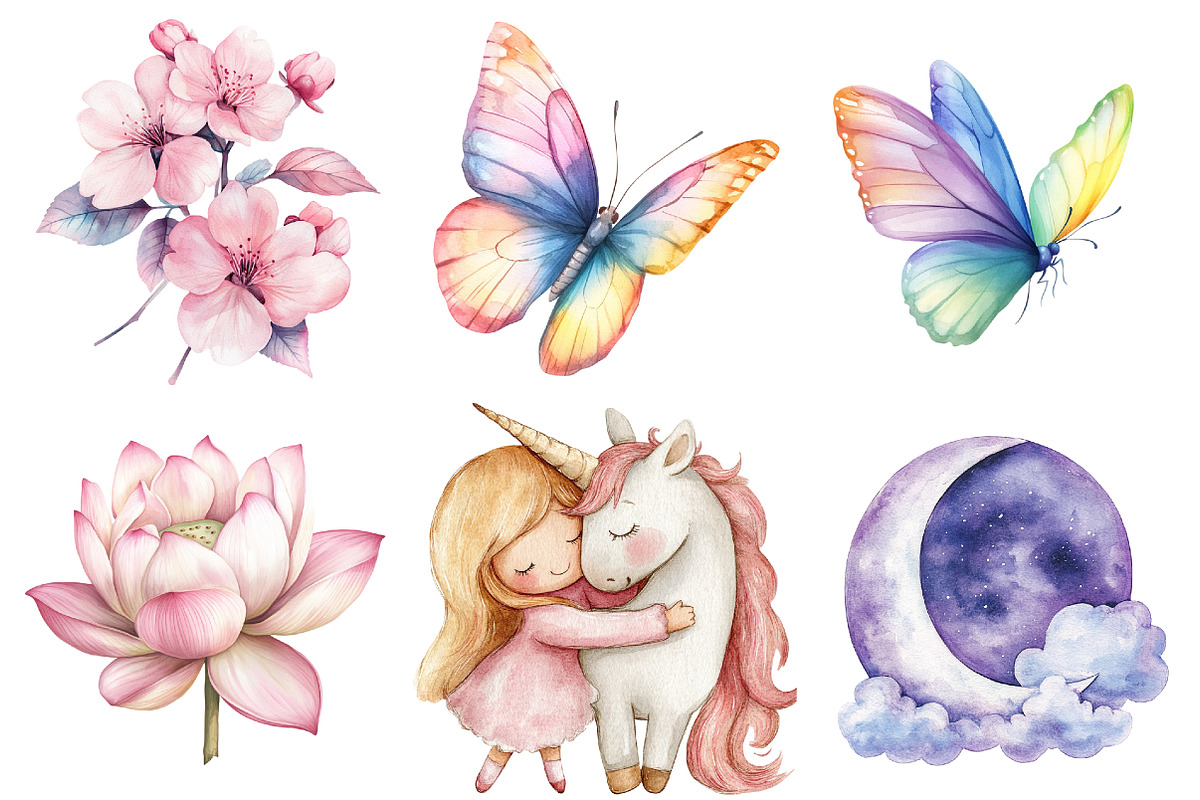 Magical Kingdom Pastel Cute Unicorn, an Illustration by CitraGraphics (Photo 4 of 5)