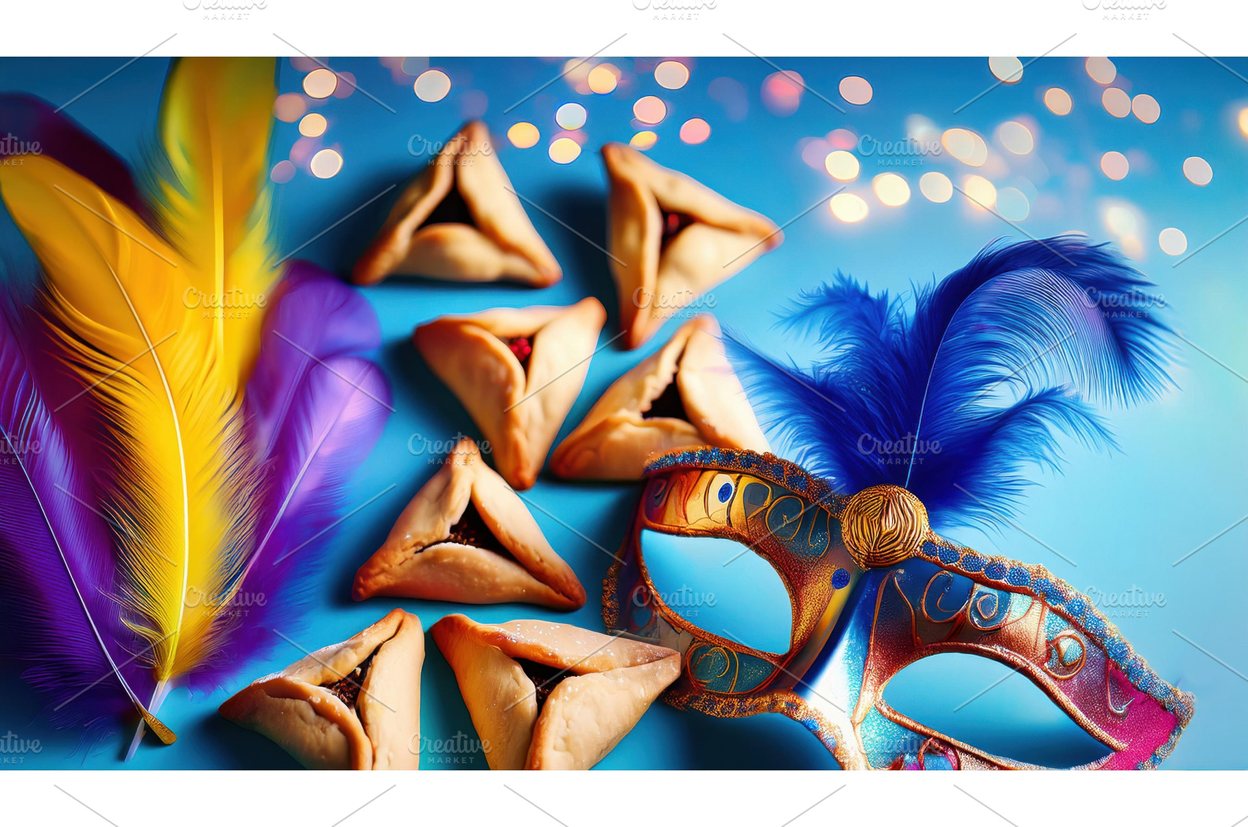 Purim celebration setup with, a Holiday Photo by Igor Tichonow