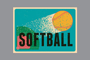 Softball vector poster set., a Sport Illustration by PoPaShop (Thumbnail 5 of 8)