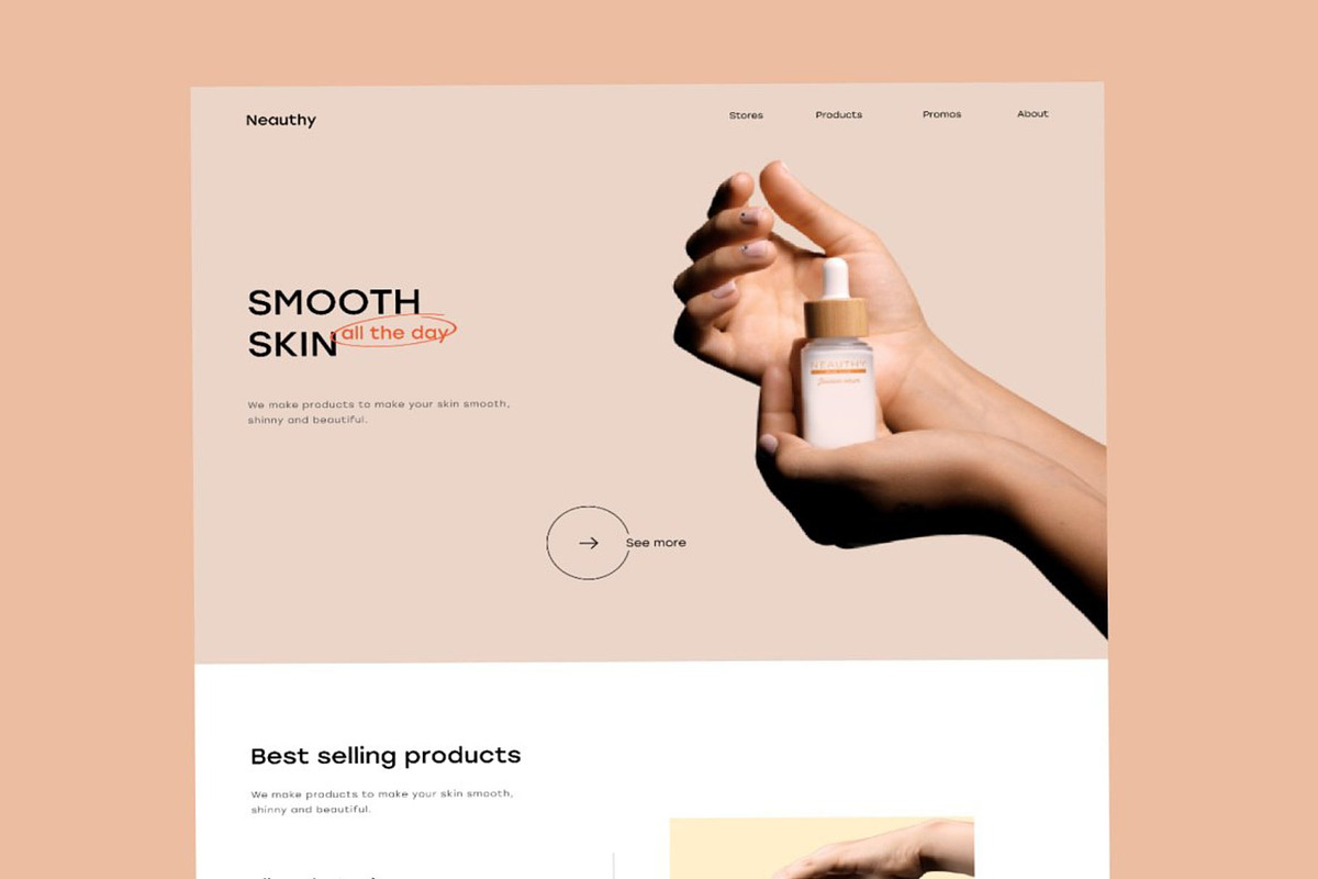 Neauthy - Cosmetic Landing Page, a Landing Page Template by Lumina_ui_ux202 (Photo 1 of 6)