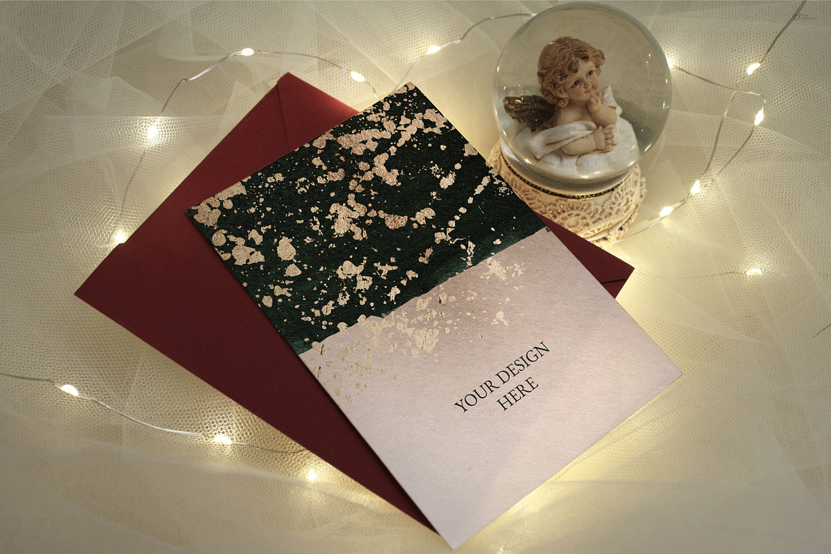 Christmas card mockups & Photos, a Print Template by ollalya (Photo 4 of 8)