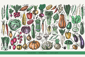 Garden vegetables sketches, a Food Illustration by katya.bogina