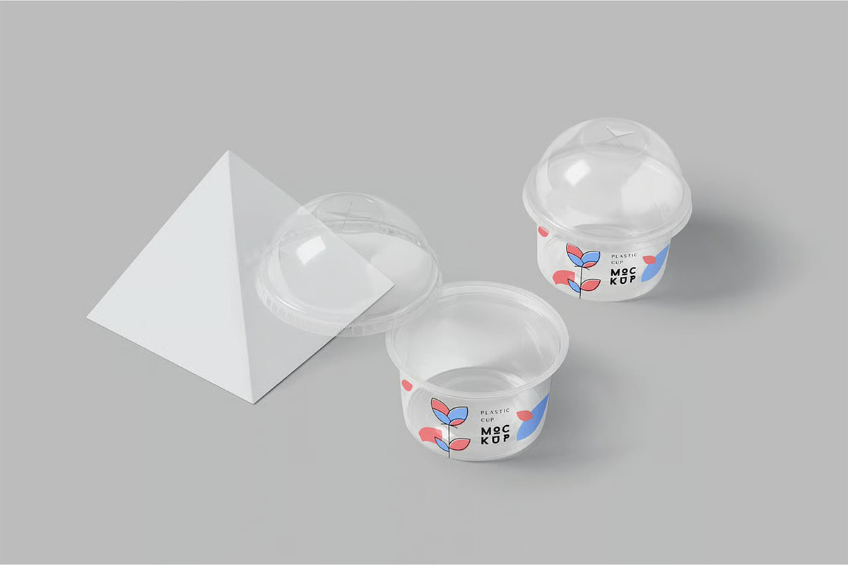 Transparent Ice Cream Cup Mockup, a Packaging Mockup by megostudi0 (Photo 6 of 7)