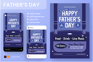 Fathers Day Flyer Set, a Flyer Template by Annora Studio