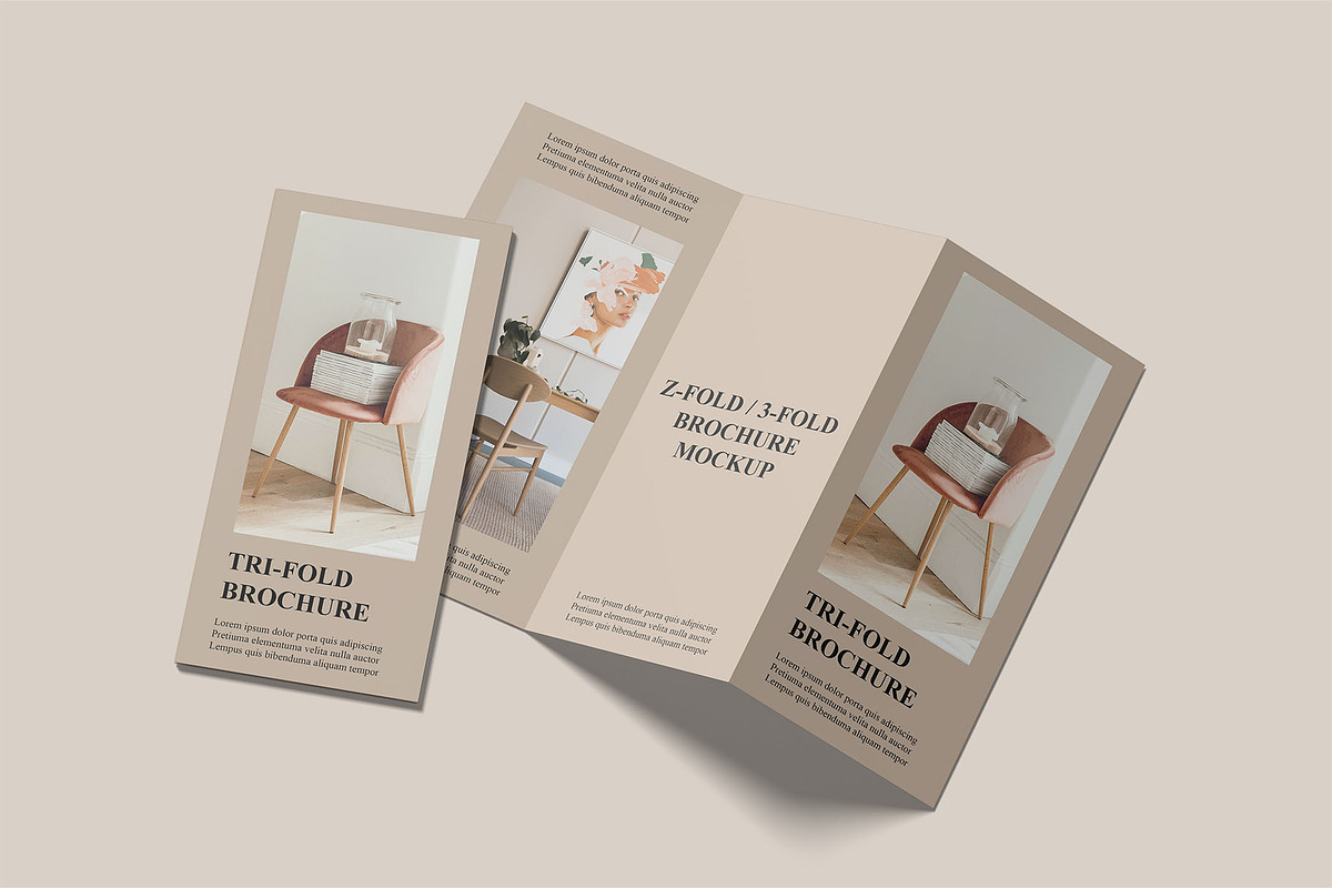 A4 Trifold Brochure Mockups | Z-Fold, an Advertising Mockup by Compositing Studio (Photo 14 of 20)