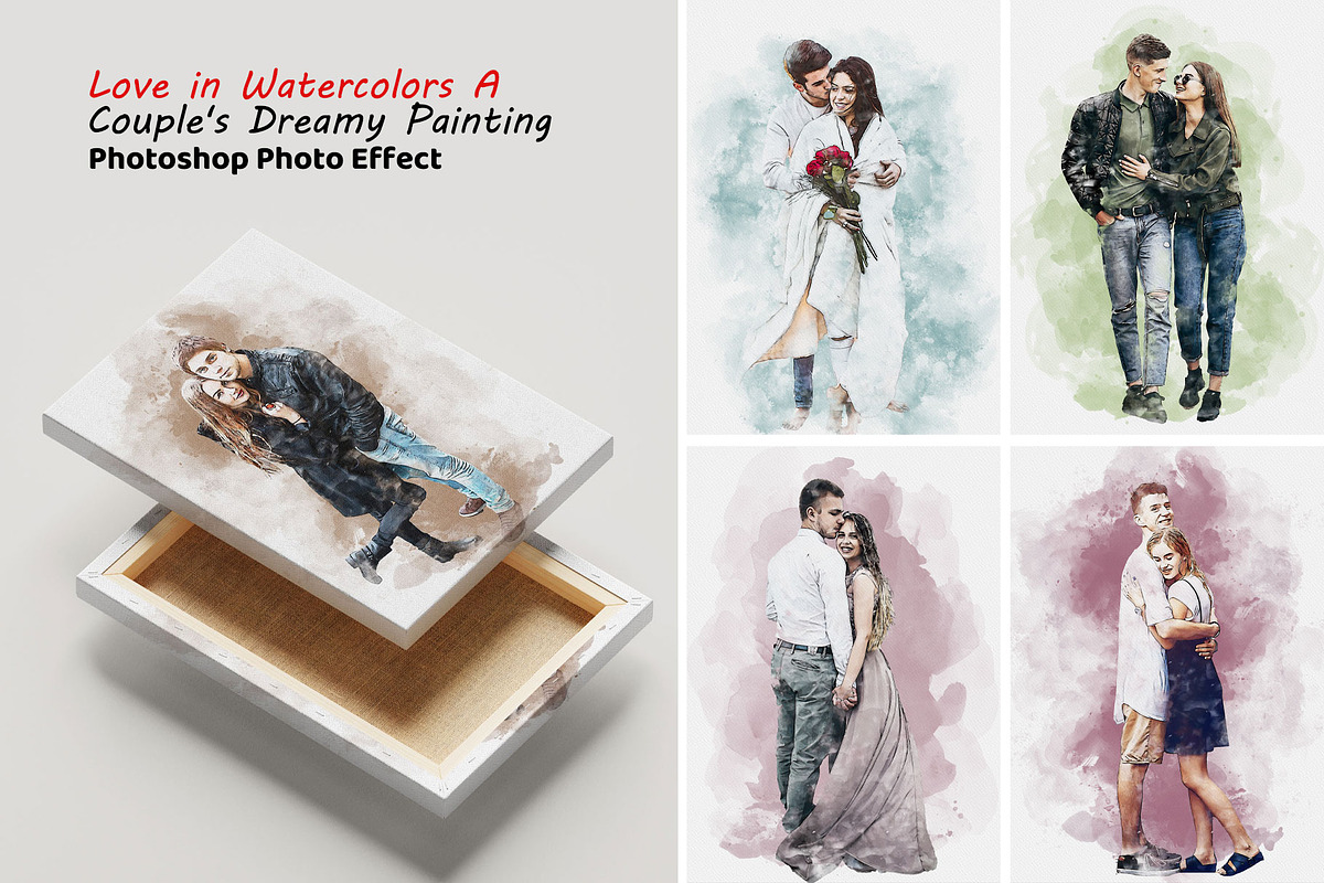 Watercolors Couple's Dreamy Painting, an Action Add-On by MRI STUDIO (Photo 1 of 26)