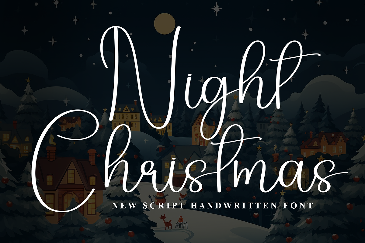 Night Christmas | Script Font, a Handwritten Font by Scratchones (Photo 1 of 8)