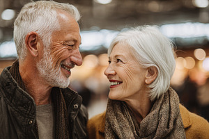 Happy couple shares a moment, a Photo by Beautiful things