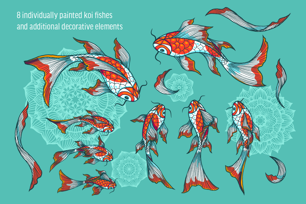 Koi fish set, an Object Graphic by zmeizza (Photo 2 of 5)