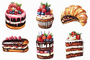 Watercolor Cake Clipart, an Illustration by Libby Wishes (Thumbnail 4 of 5)