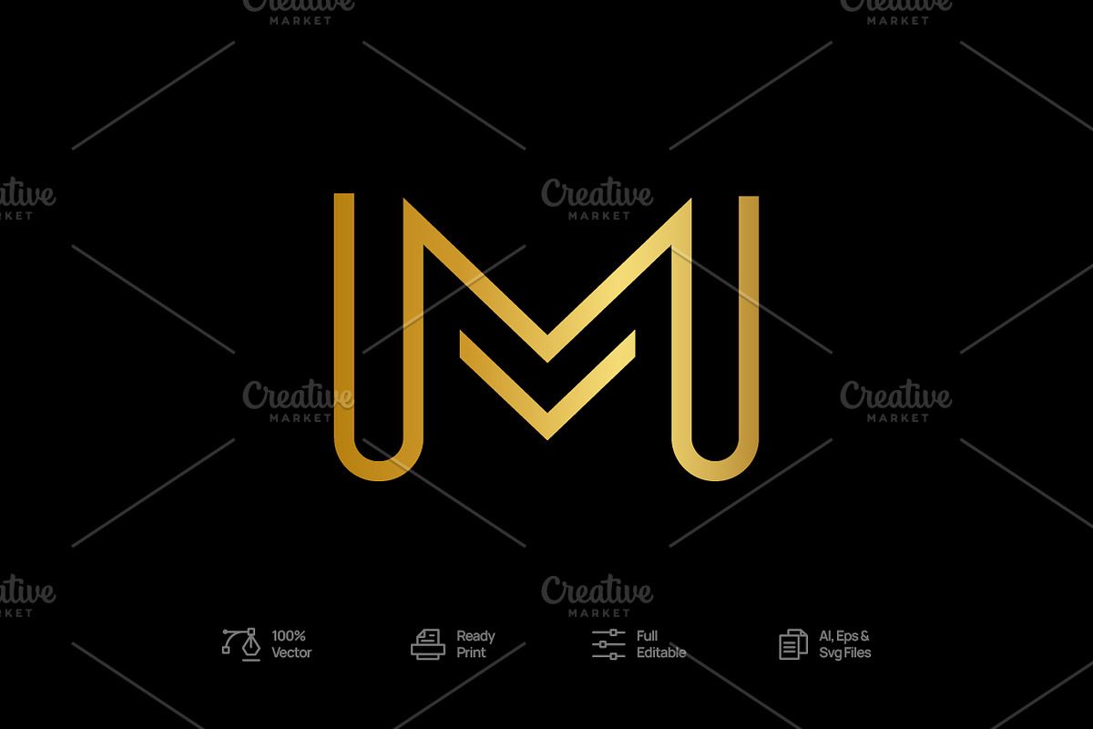 Gold Luxury Monogram Letter M Logo, a Branding & Logo Template by Minimalist Logos