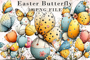 Whimsical Easter Butterfly Clipart, an Illustration by Libby Wishes (Thumbnail 1 of 17)