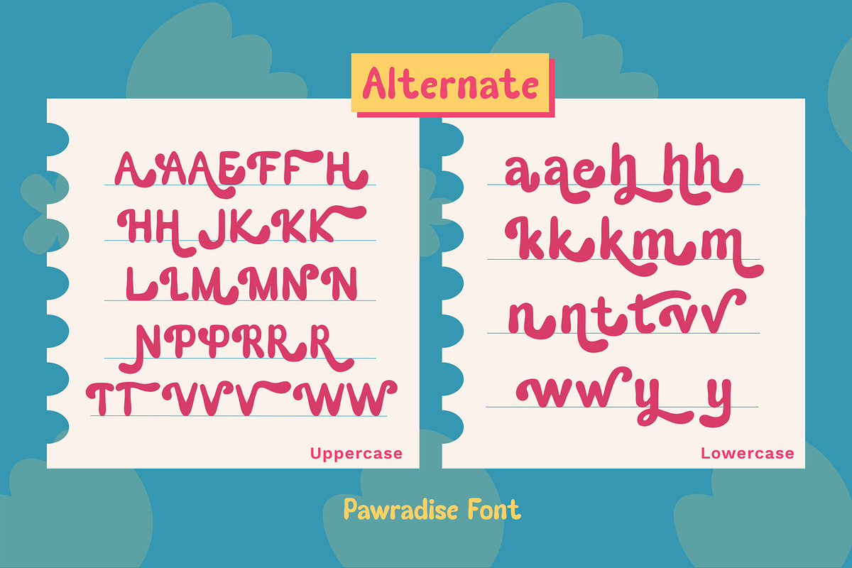 Pawradise Bubbly Display Typeface, a Handwritten Font by Casloop Studio (Photo 14 of 15)