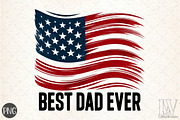 Patriotic Best Dad Ever Sublimation, an Illustration by Libby Wishes (Thumbnail 1 of 6)