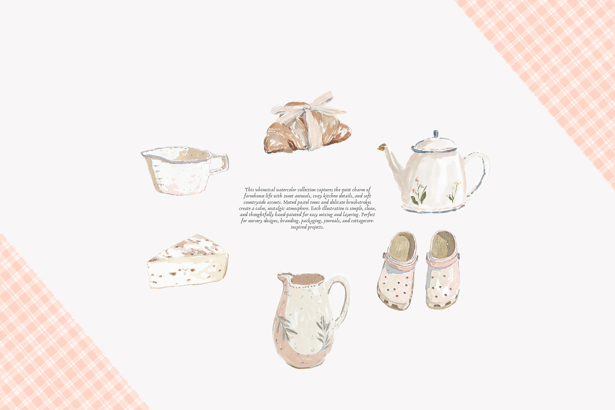 farmhouse watercolor clipart bundle, a Decorative Illustration by Patishop Art (Photo 5 of 8)