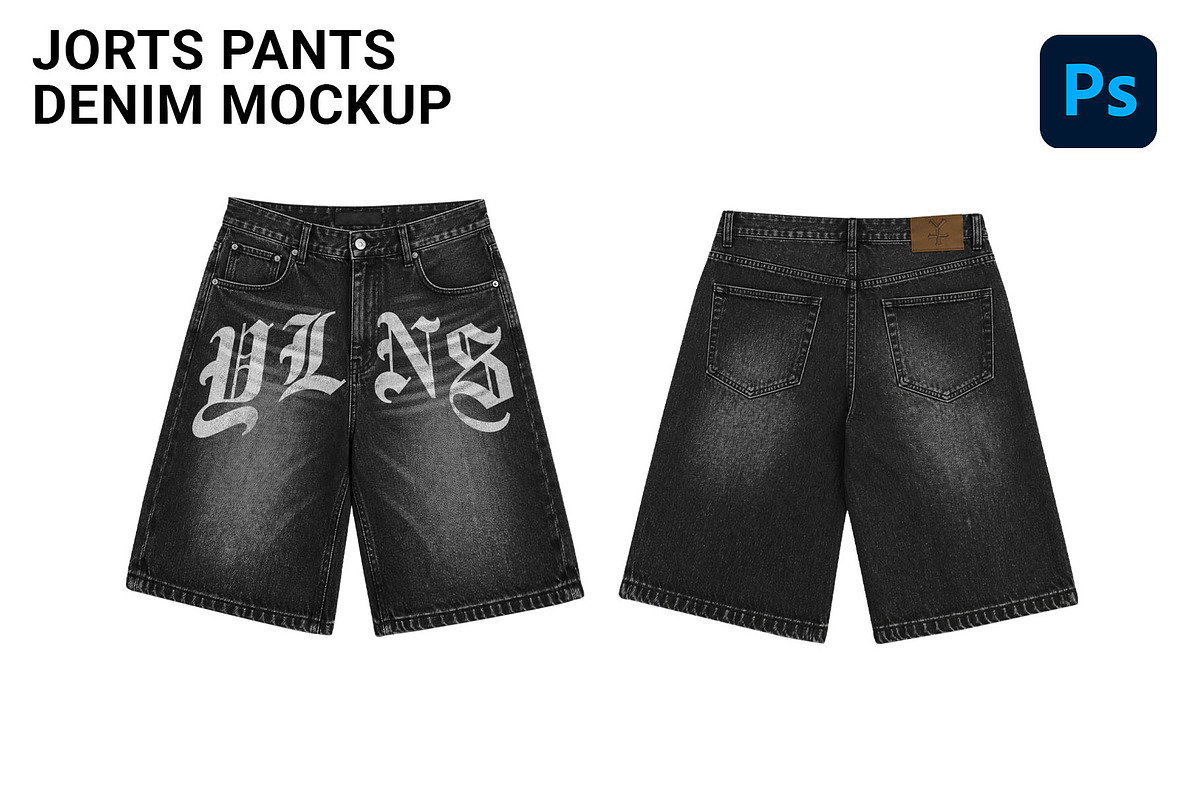 jorts pants denim mockup, a Bottom Mockup by yalanois (Photo 1 of 6)