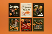 Green Autumn Fashion Instagram Set, a Social Media Template by graphicook (Thumbnail 2 of 3)