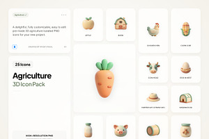 3D Agriculture Icons, an Emoji Icon by River Visual