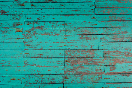 Blue wooden floor at the pier,Rough weathered wooden wall with p, a Photo by Art Rachen