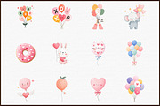 Cute Valentine Day Balloons Clipart, an Illustration by Sublimation Artist (Thumbnail 3 of 6)