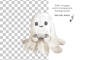 Cute Ghost Clipart, a Seasonal Illustration by EllyandLima (Thumbnail 2 of 7)