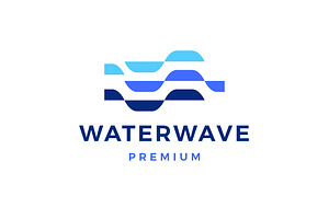 Water Wave Sea River Logo Vector