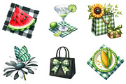 Black and Green Gingham Summer PNG, an Illustration by cherrydesign (Thumbnail 3 of 4)