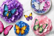 Flowers & Butterflies PNG Objects, an Object Graphic by Iconogenic (Thumbnail 3 of 8)