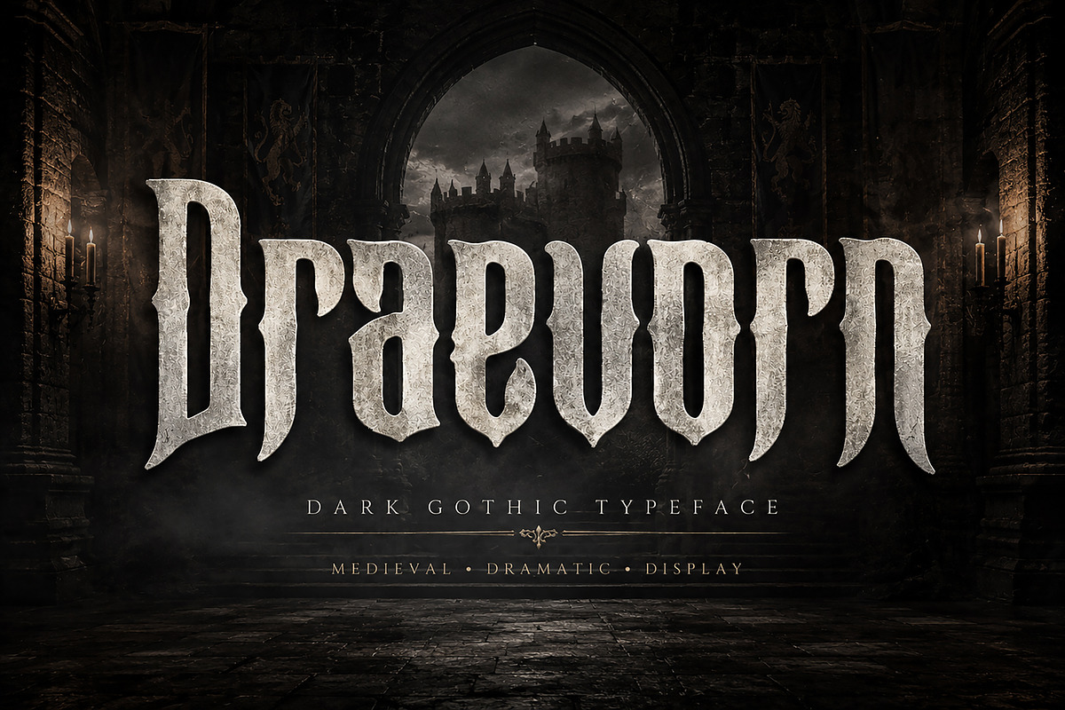 Draevorn — Gothic Blackletter Font, a Blackletter Font by Wow Magic (Photo 4 of 5)