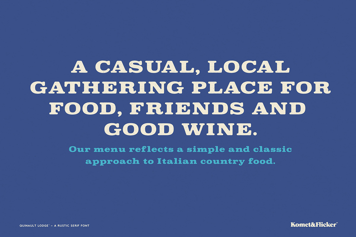 Quinault Lodge - A Rustic Serif Font, a Serif Font by Komet & Flicker (Photo 4 of 15)