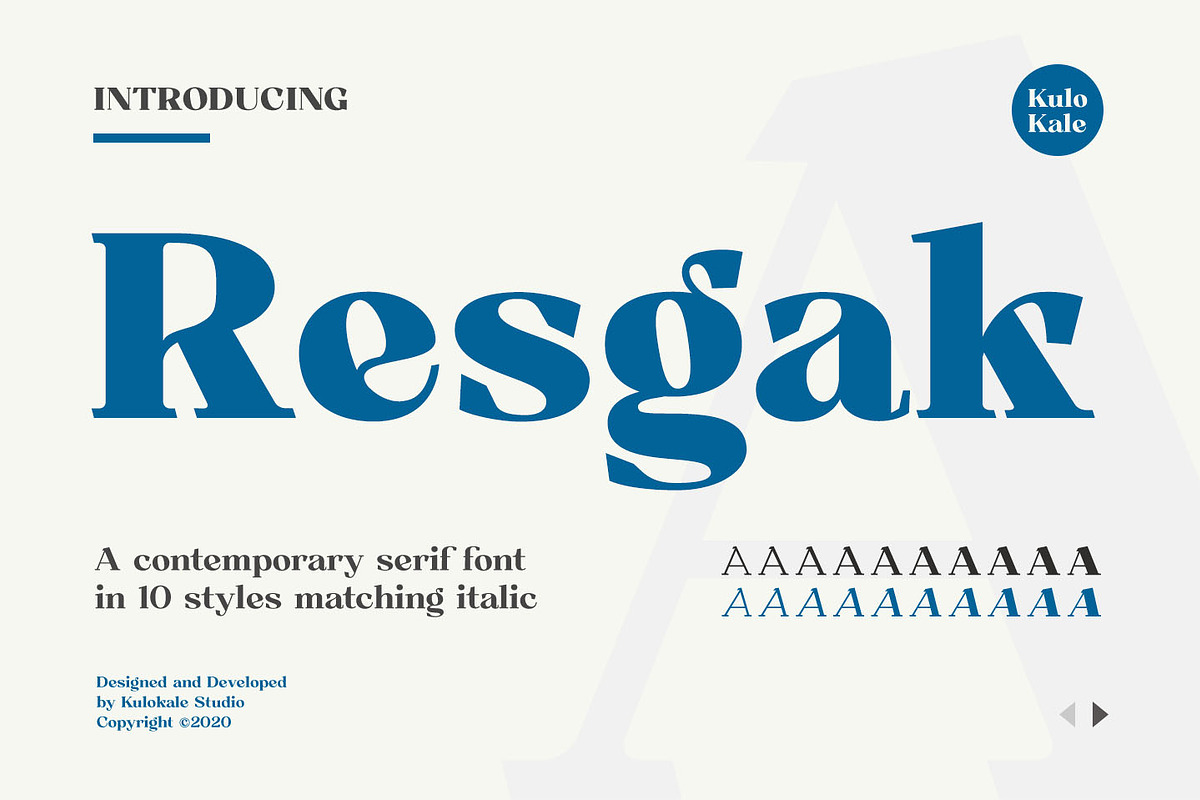 Resgak - Serif Family, a Serif Font by Kulokale (Photo 1 of 12)