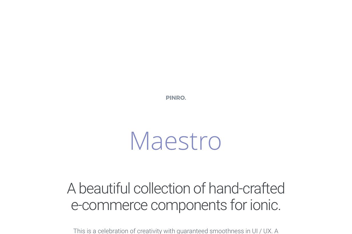 Maestro - Ionic 1 E-commerce Theme, a Templates & Theme by Pinro (Photo 2 of 10)